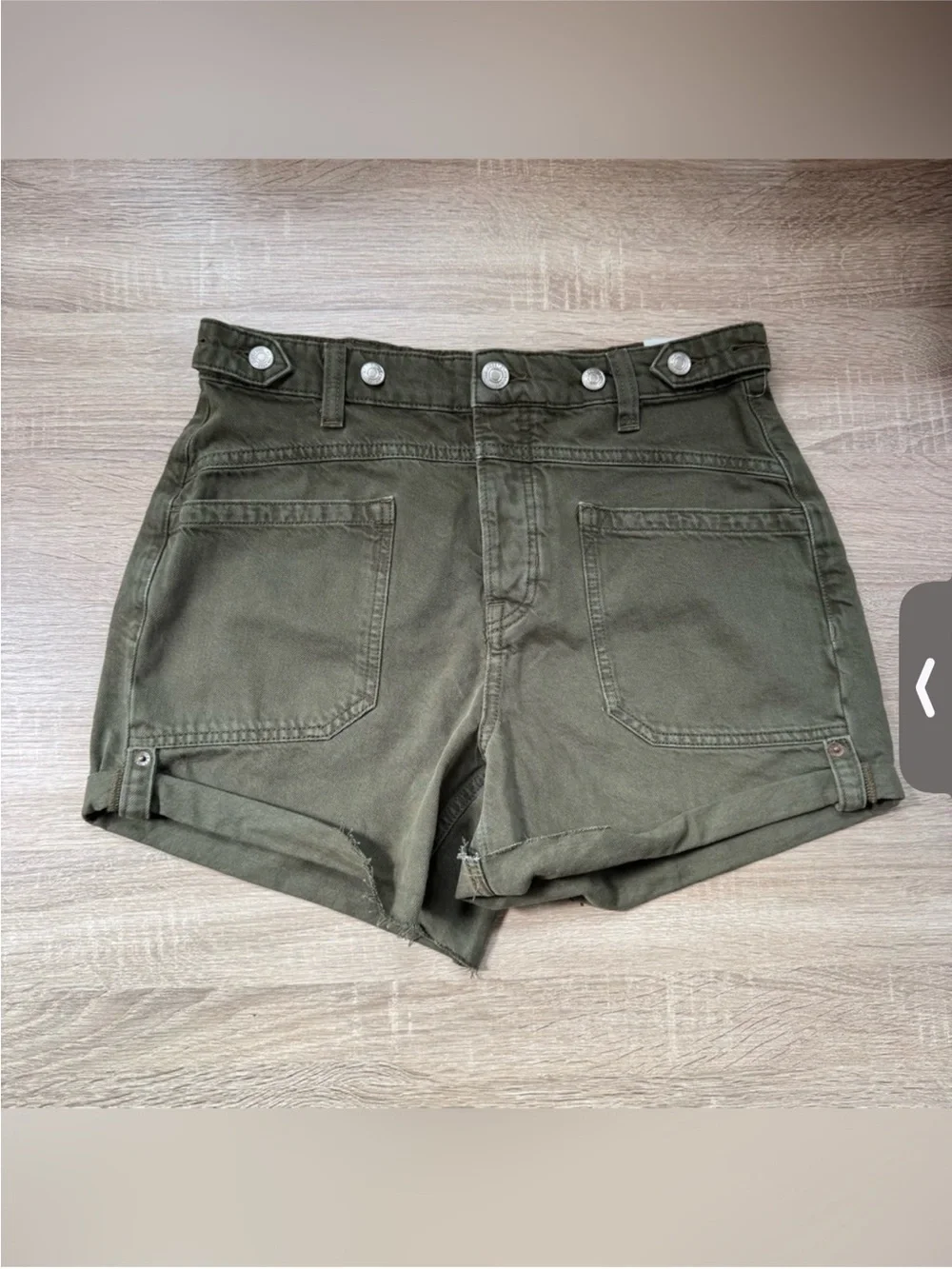 NWT Free People Palmer Cuffed Jean Shorts Green 25